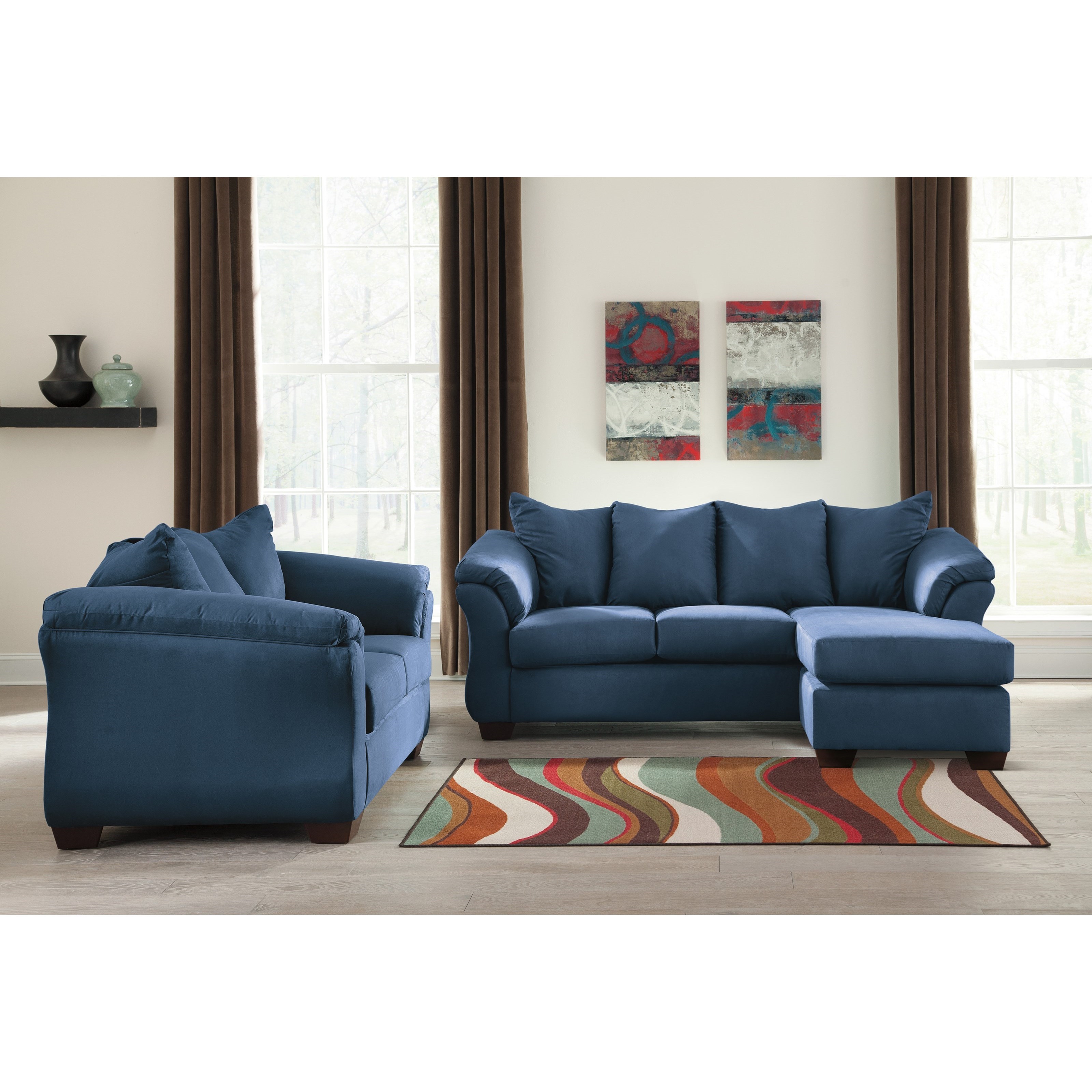 Darcy blue living room set top